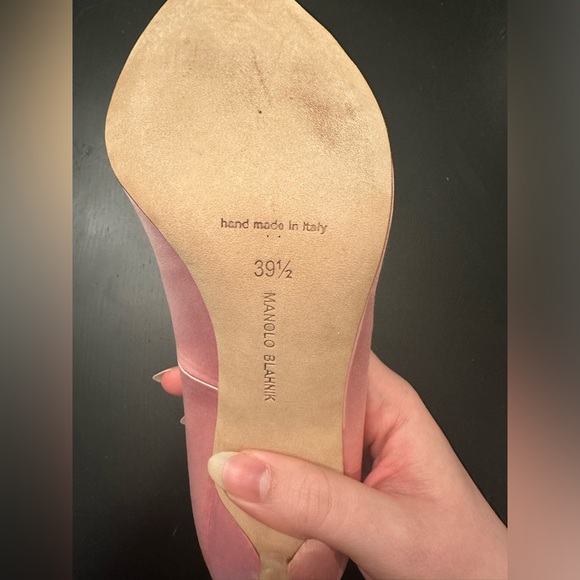 Manolo Blahnik Hangisi 105mm Satin Pink Pump 39.5 - Picture 12 of 16